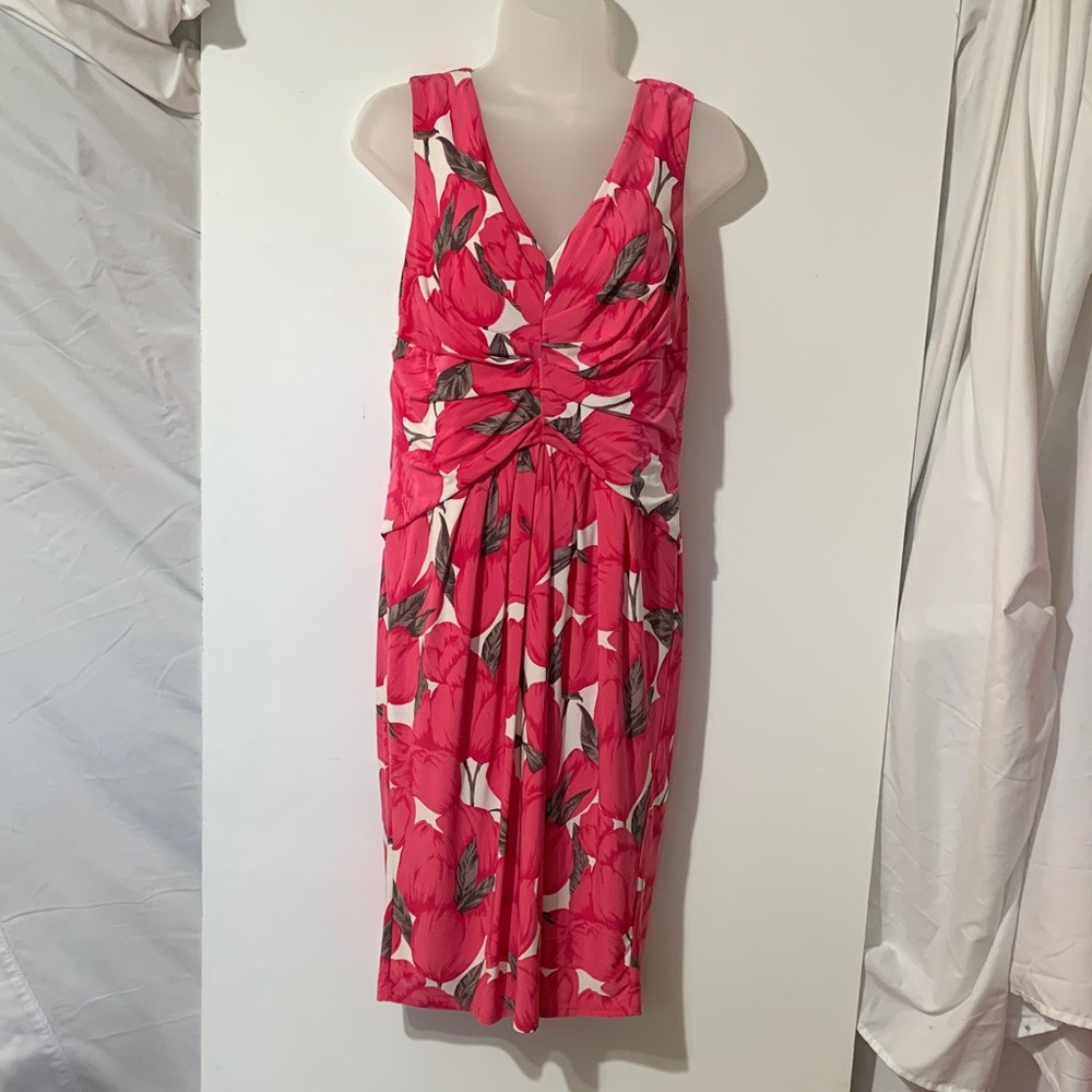 Elegant Pink Floral Midi Dress